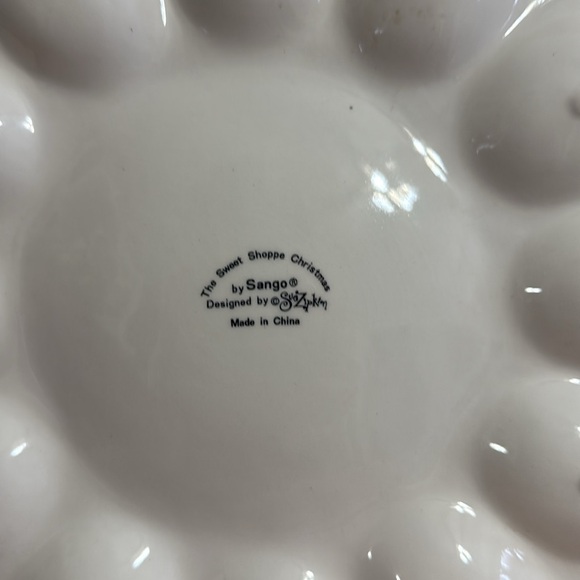 SANGO SWEET SHOPPE Christmas Deviled Egg 11" Tray by Sue Zipkin - Picture 3 of 4